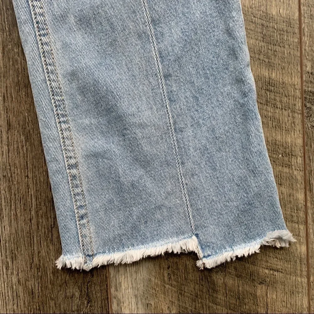 Joie Charan Raw Hem High Rise Straight Jeans Light Wash Size 26